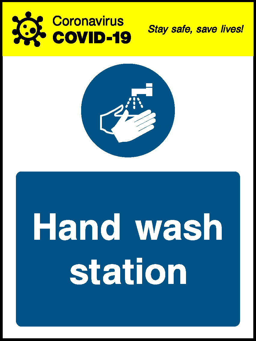 Coronavirus Stay Safe, Save Lives! Covid.19 Hand Wash Station Covid Signage - COVI0030