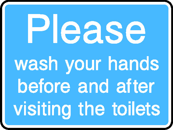 Please Wash Your Hands Before And After Visiting The Toilets Information Signs Signage - INFO0042