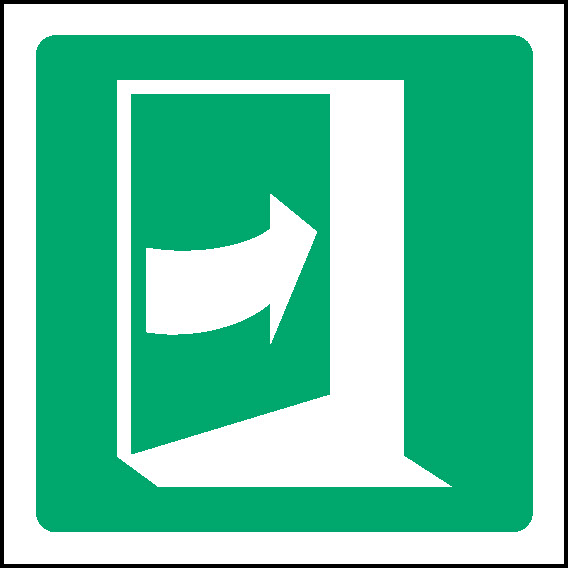 Emergency Exit Door Opens Right Emergency Escape Signage - EMER0058