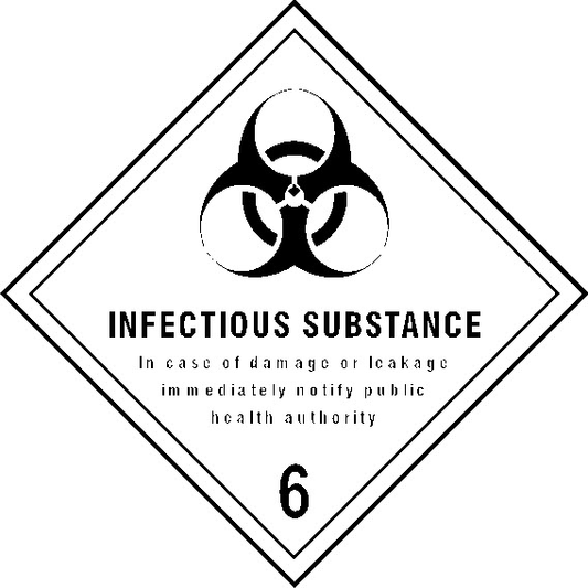 Infectious Substance In case of damage or leakage, immediately notify public health authority Dangerous Substances Signage - DANG0029