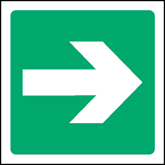 Right Green Arrow Emergency Escape Signage - EMER0054