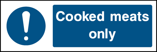 Cooked Meats Food Processing & Hygeine Signage - FOOD0059