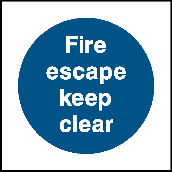 Escape Keep Clear Fire Prevention Signage - FPRV0005