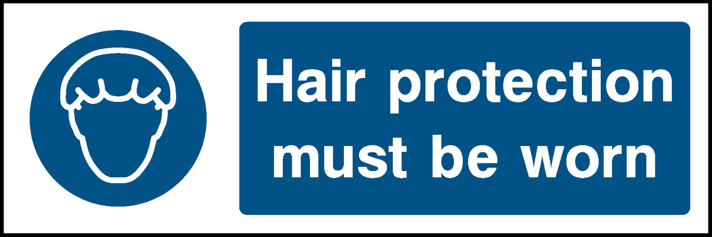 Hair Protection Must Be Worn Food Processing & Hygeine Signage - FOOD0052