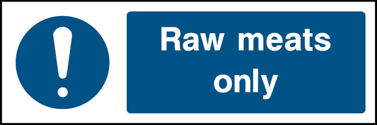 Raw Meats Food Processing & Hygeine Signage - FOOD0058