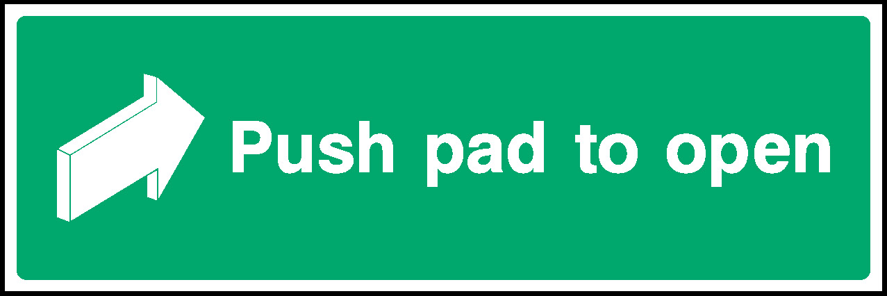 Push Pad To Open Emergency Escape Signage - EMER0043