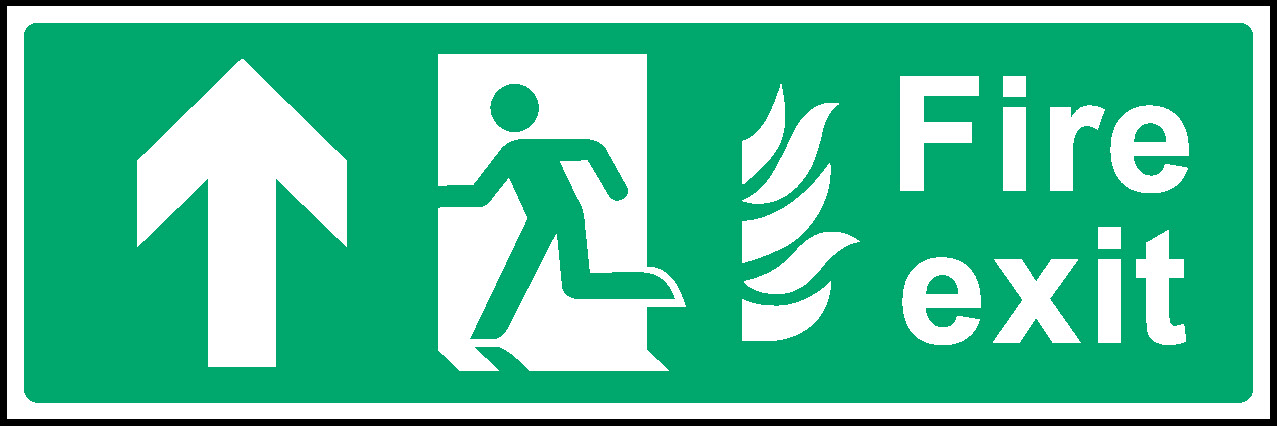 Fire Exit Up Arrow Emergency Escape Signage - EMER0023