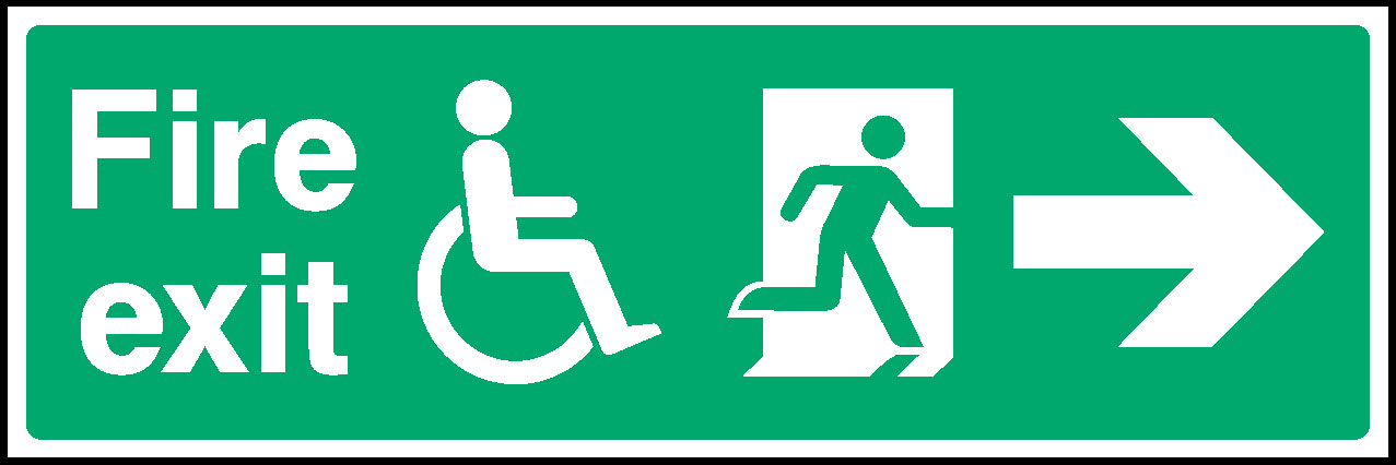 Fire Exit Right Arrow Emergency Escape Signage - EMER0067