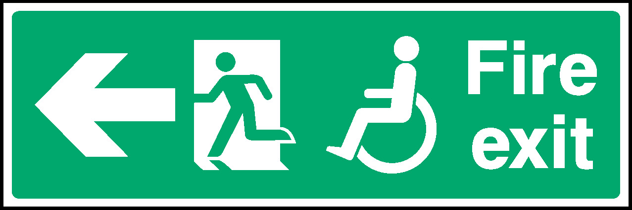 Fire Exit Left Arrow Emergency Escape Signage - EMER0068