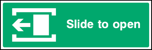 Slide To Open Emergency Escape Signage - EMER0037