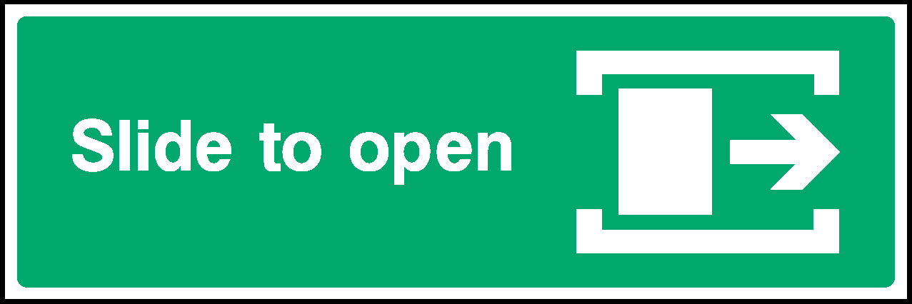 Slide To Open Emergency Escape Signage - EMER0038