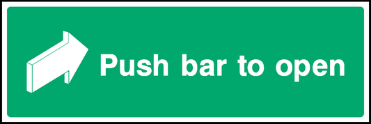 Push Bar To Open Emergency Escape Signage - EMER0039