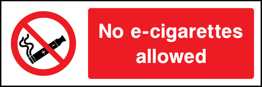 No E-Cigarettes Allowed Prohibition Smoking Signage - SMOK0040