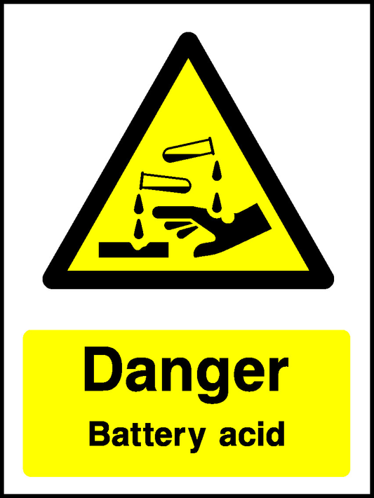 Danger Battery Acid Warning Chemical Danger Signage - CHEM0049