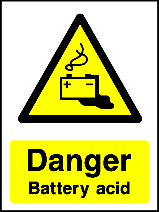 Danger Battery Acid Warning Chemical Danger Signage - CHEM0054