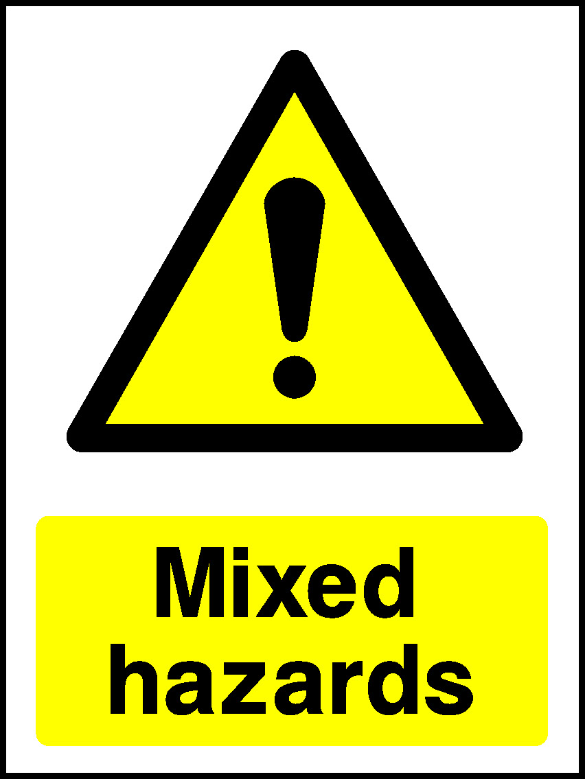 Mixed Hazards Warning Chemical Danger Signage - CHEM0076