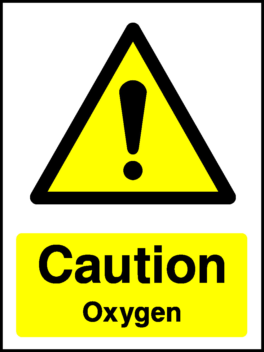 Caution Oxygen Warning Chemical Danger Signage - CHEM0074