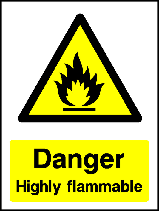 Danger Highly Flammable Warning Chemical Danger Signage - CHEM0083