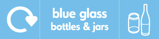 Blue Glass Bottles & Jars Recycling Glass Signage - GLAS0003