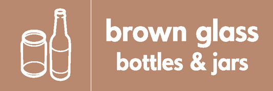 Brown Glass Bottles & Jars Recycling Glass Signage - GLAS0012