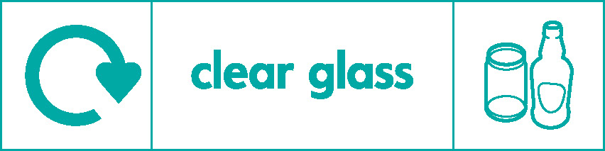 Clear Glass Recycling Glass Signage - GLAS0008