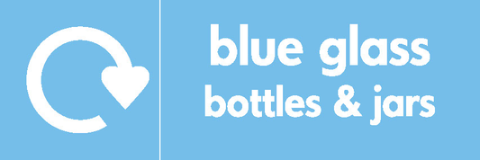 Blue Glass Bottles & Jars Recycling Glass Signage - GLAS0001