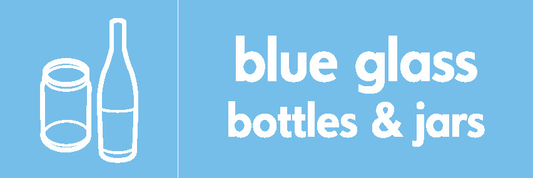 Blue Glass Bottles & Jars Recycling Glass Signage - GLAS0002