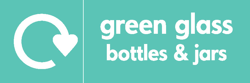 Green Glass Bottles & Jars Recycling Glass Signage - GLAS0013