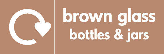 Brown Glass Bottles & Jars Recycling Glass Signage - GLAS0010