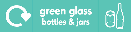 Green Glass Bottles & Jars Recycling Glass Signage - GLAS0014