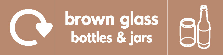 Brown Glass Bottles & Jars Recycling Glass Signage - GLAS0011