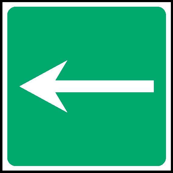 Green Arrow Left First Aid Signage - FAID0021