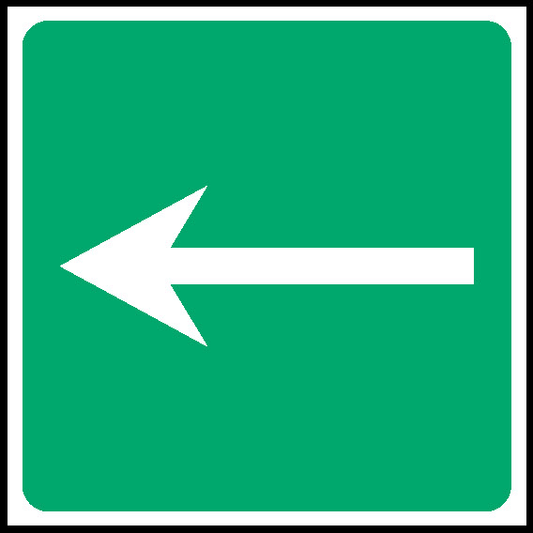 Green Arrow Left First Aid Signage - FAID0021