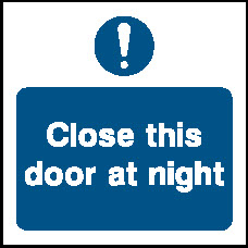 Close This Door At Night Fire Prevention Signage - FPRV0027