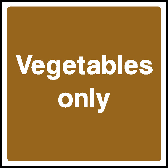 Vegetables Only Food Processing & Hygeine Signage - FOOD0099