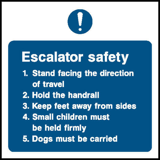 Escalator Safety Lift Safety Signage - LIFT0003