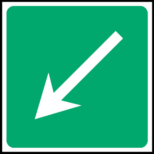 First Aid Left Down Green Arrow First Aid Signage - FAID0022