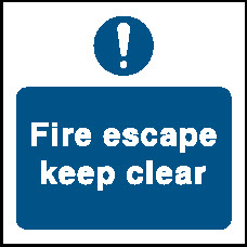 Fire Escape Keep Clear Fire Prevention Signage - FPRV0028