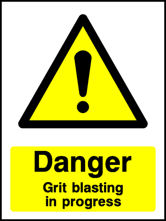 Danger Grit Blasting In Progress Mandatory Signs Machinery & General Signage - MACH0037