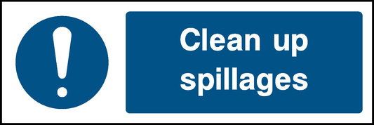 Clean Up Spillages Mandatory Signs Machinery & General Signage - MACH0010