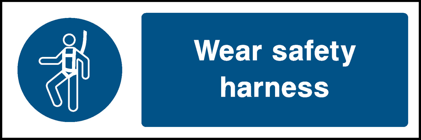 Wear Safety Harness Mandatory Signs Machinery & General Signage - MACH0008