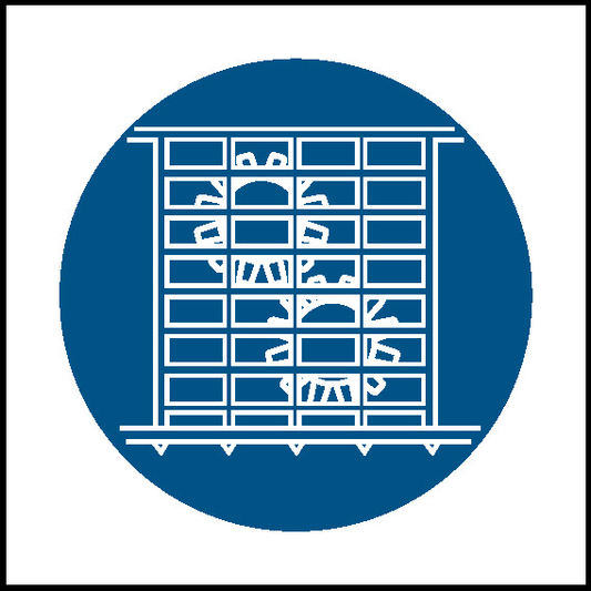 Gears Behind Cage Mandatory Signs Machinery & General Signage - MACH0050