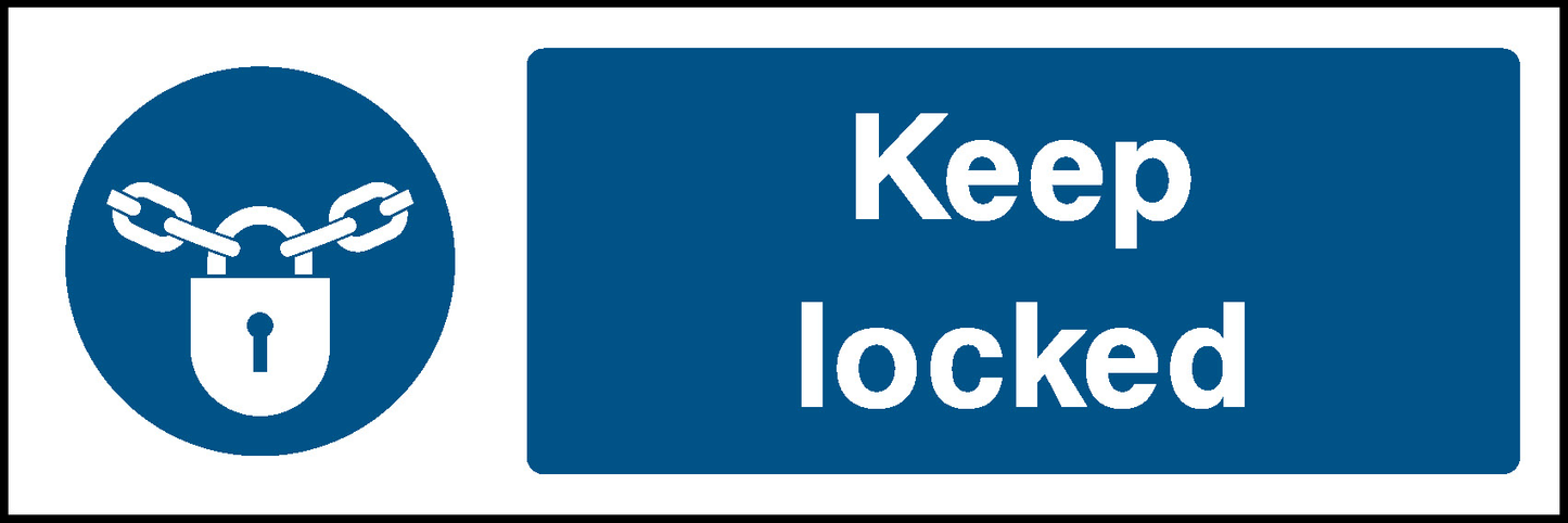 Keep Locked Mandatory Signs Machinery & General Signage - MACH0012