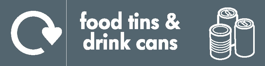 Food Tins & Drink Cans Recycling Metals Signage - META0029