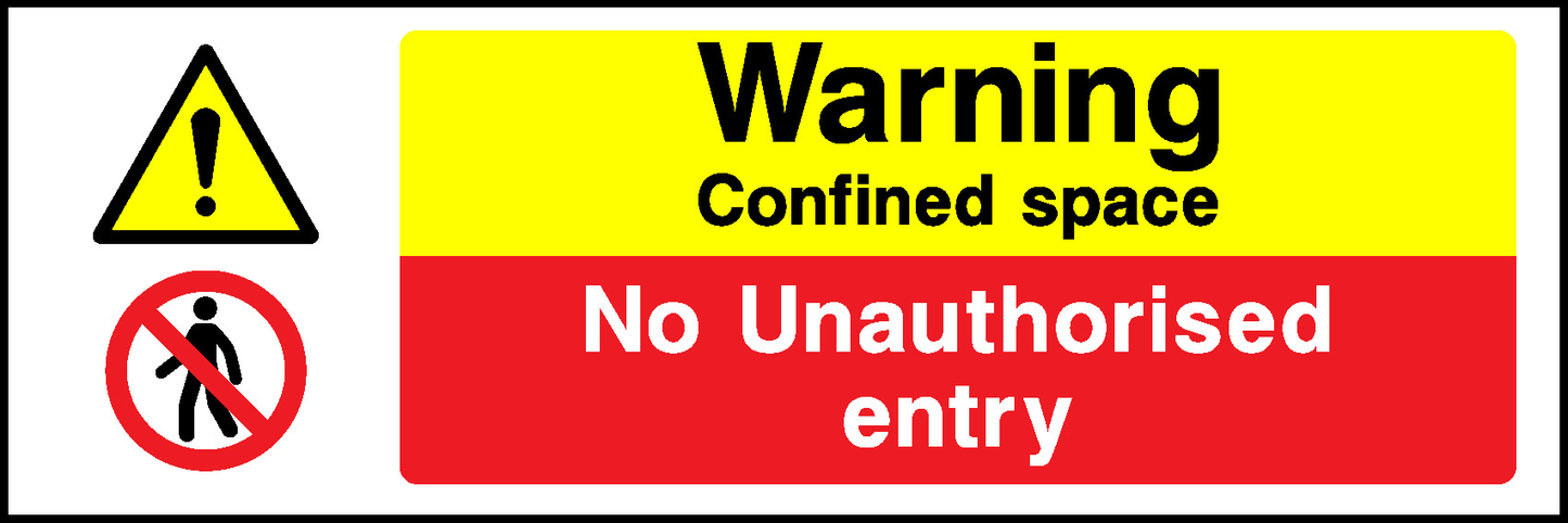 Warning Confined Space No Unauthorised Entry Multi Purpose Signage - MULT0012