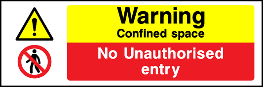 Warning Confined Space No Unauthorised Entry Multi Purpose Signage - MULT0012