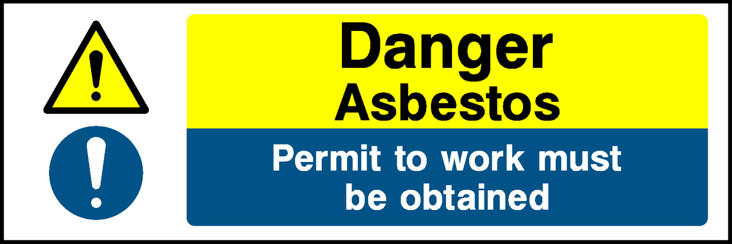 Danger Asbestos Permit To Work Must Be Obtained Multi Purpose Signage - MULT0024