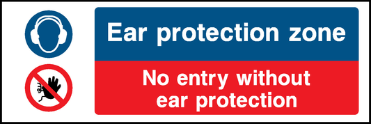 Ear Protection Zone No Entry Without Ear Protection Multi Purpose Signage - MULT0013