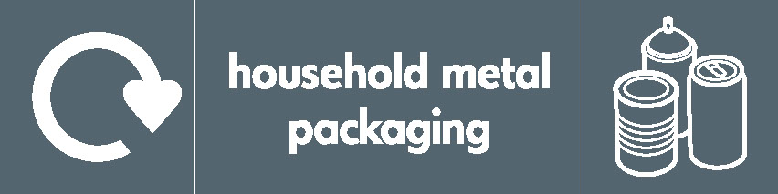 Household Metal Packaging Recycling Metals Signage - META0026