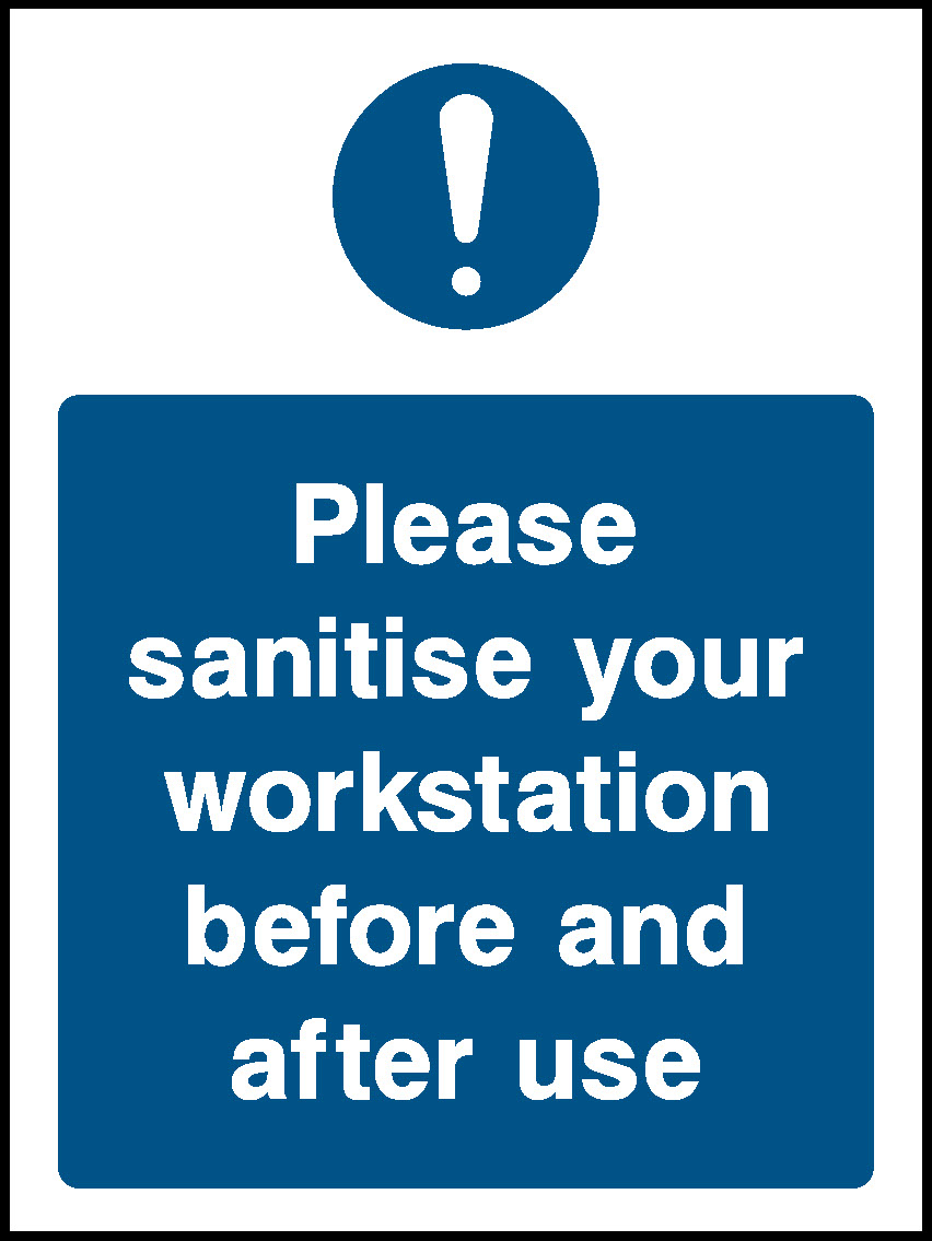 Please Sanitise Your Workstation Before And After Use Covid Signage - COVI0053